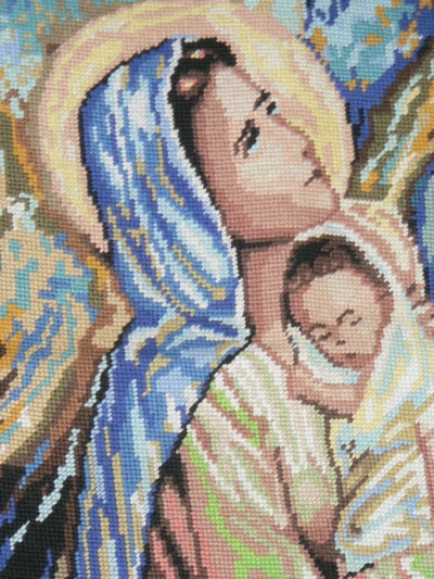 La Vierge Marie fait par Carla en broderie