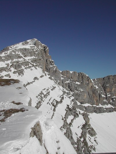 Chaine du Vercors depuis les pistes de ski de piste de Villard de Lans, Vercors, Isre, France