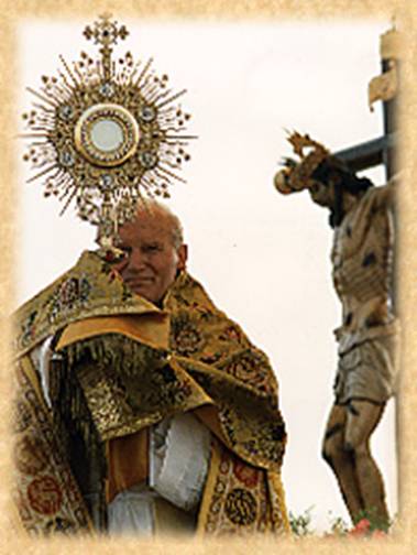 Le pape Jean-Paul II et le Saint Sacrement